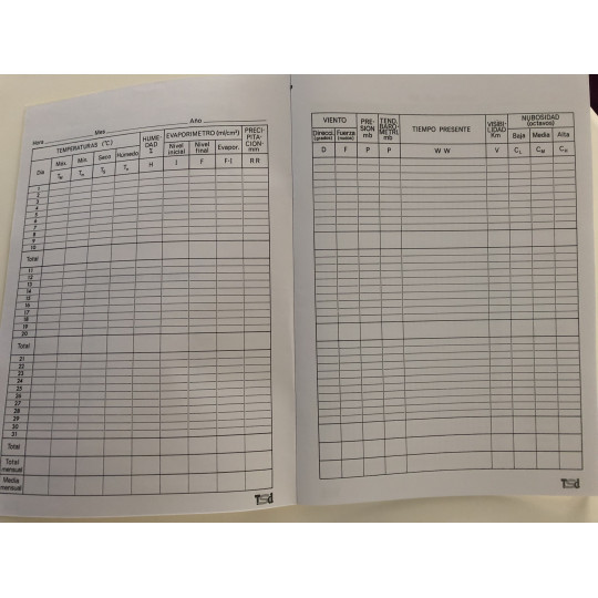 CUADERNO DE OBSERVACIONES METEOROLÓGICAS